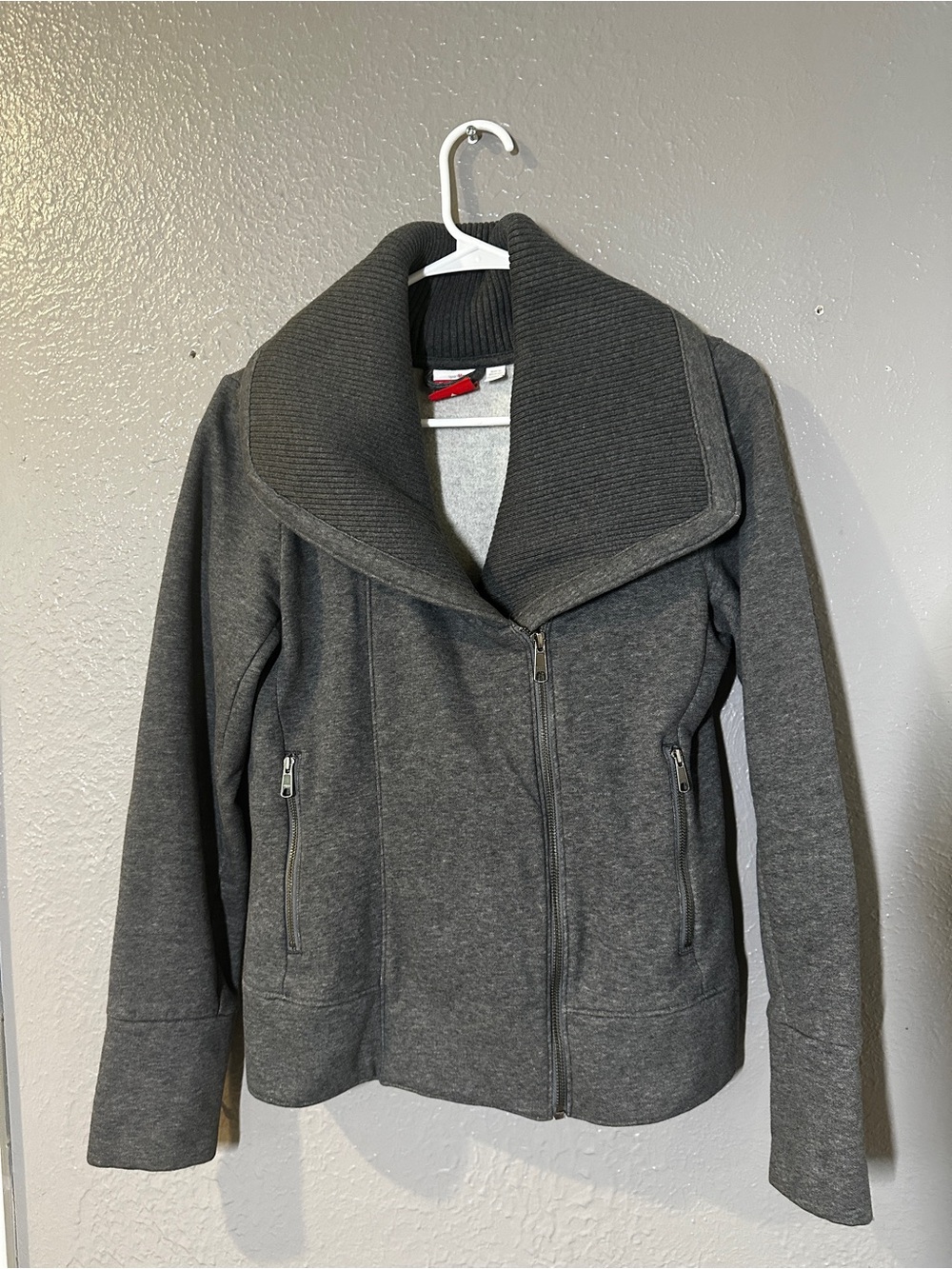 Dark Gray Puma Women's Zip-Front Jacket with Wide Collar